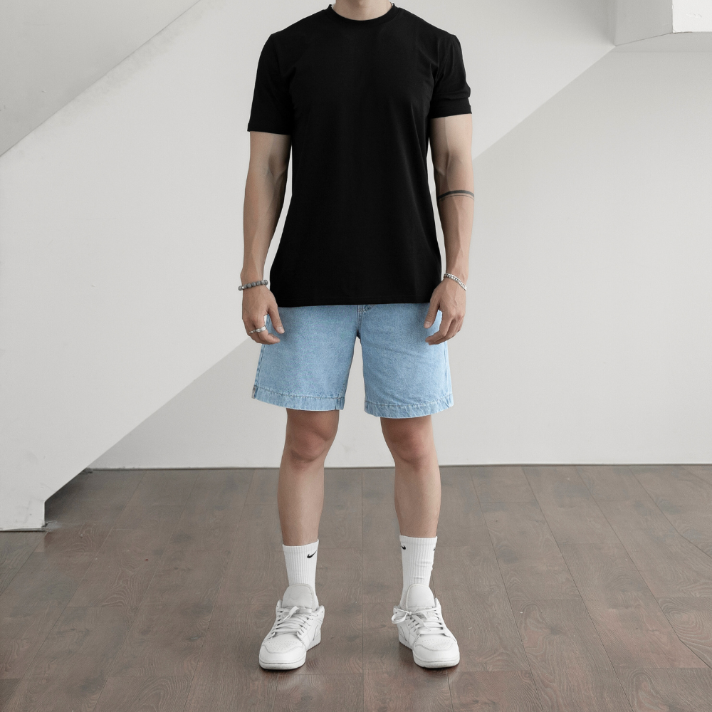 Mô tả Quần short jeans nam cao cấp BAMIHOME quần đùi Jean vải dày đẹp không bay màu dễ phối đồ QJ03 - 2