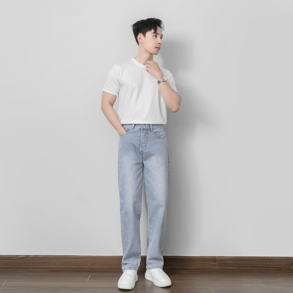 Mô tả Áo thun trơn nam cao cấp BAMIHOME áo thun cổ tròn basic form vừa vặn, năng động thoải mái ATS01 - 1