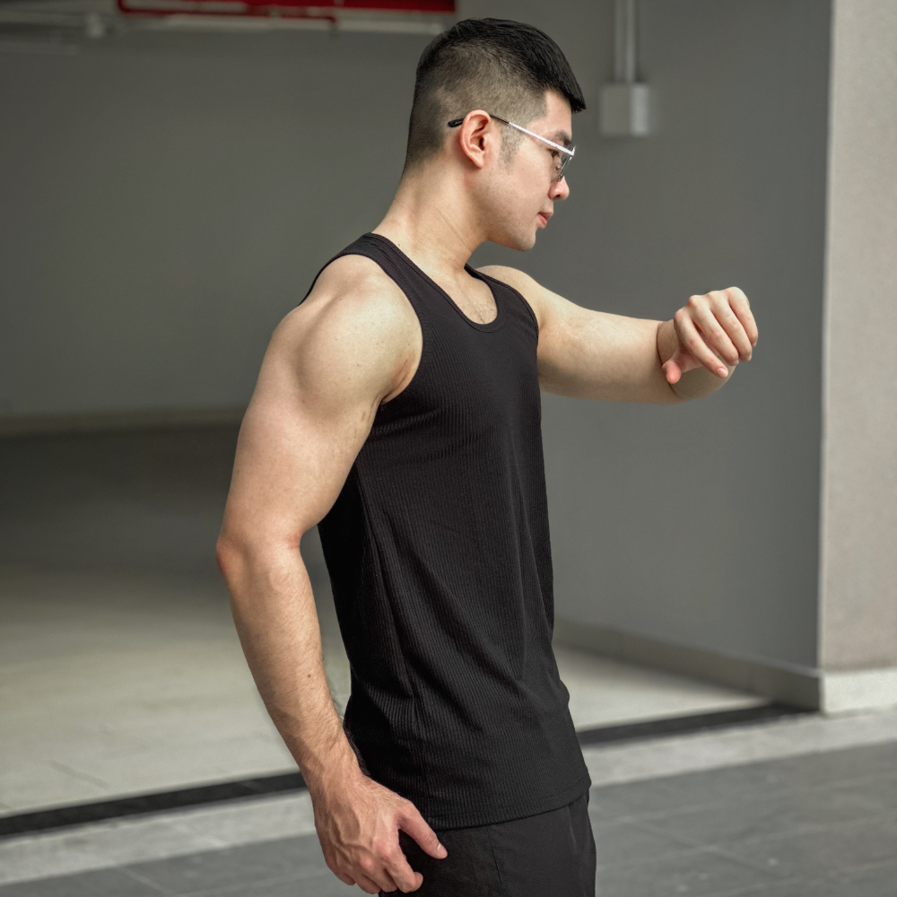 Mô tả Áo ba lỗ nam vải thun gân co giãn BAMIHOME áo tanktop nam tập gym thoáng mát sát nách ATT05 - 6