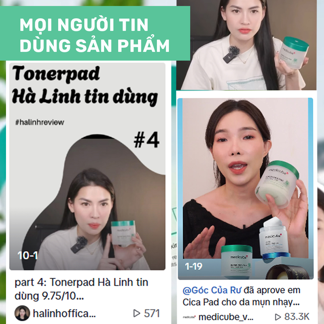 Mô tả Toner Pad Dịu Da Nhạy Cảm Medicube Super Cica Pad (Vegan) 150g/70 miếng - 1