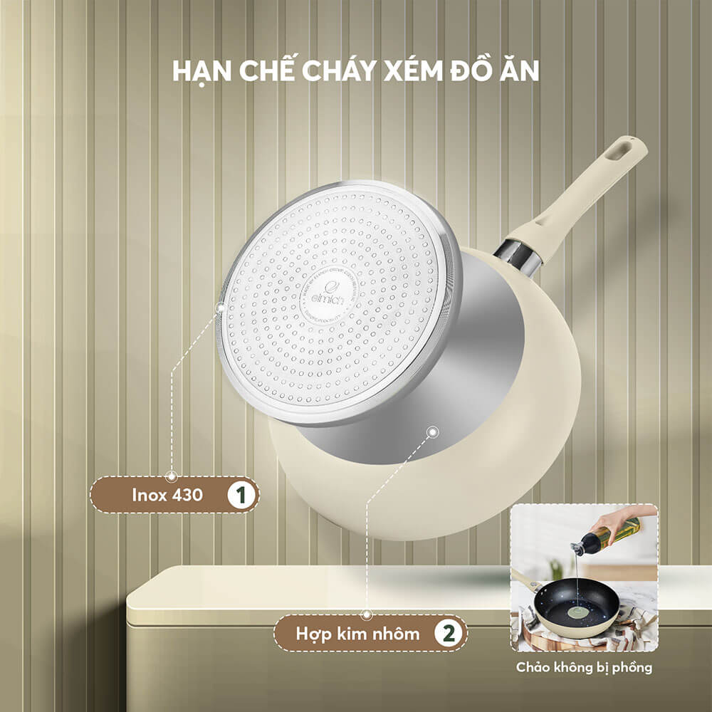 Mô tả Chảo chống dính Elmich classic EL-5970BE Size 20,24,26,28cm - 5