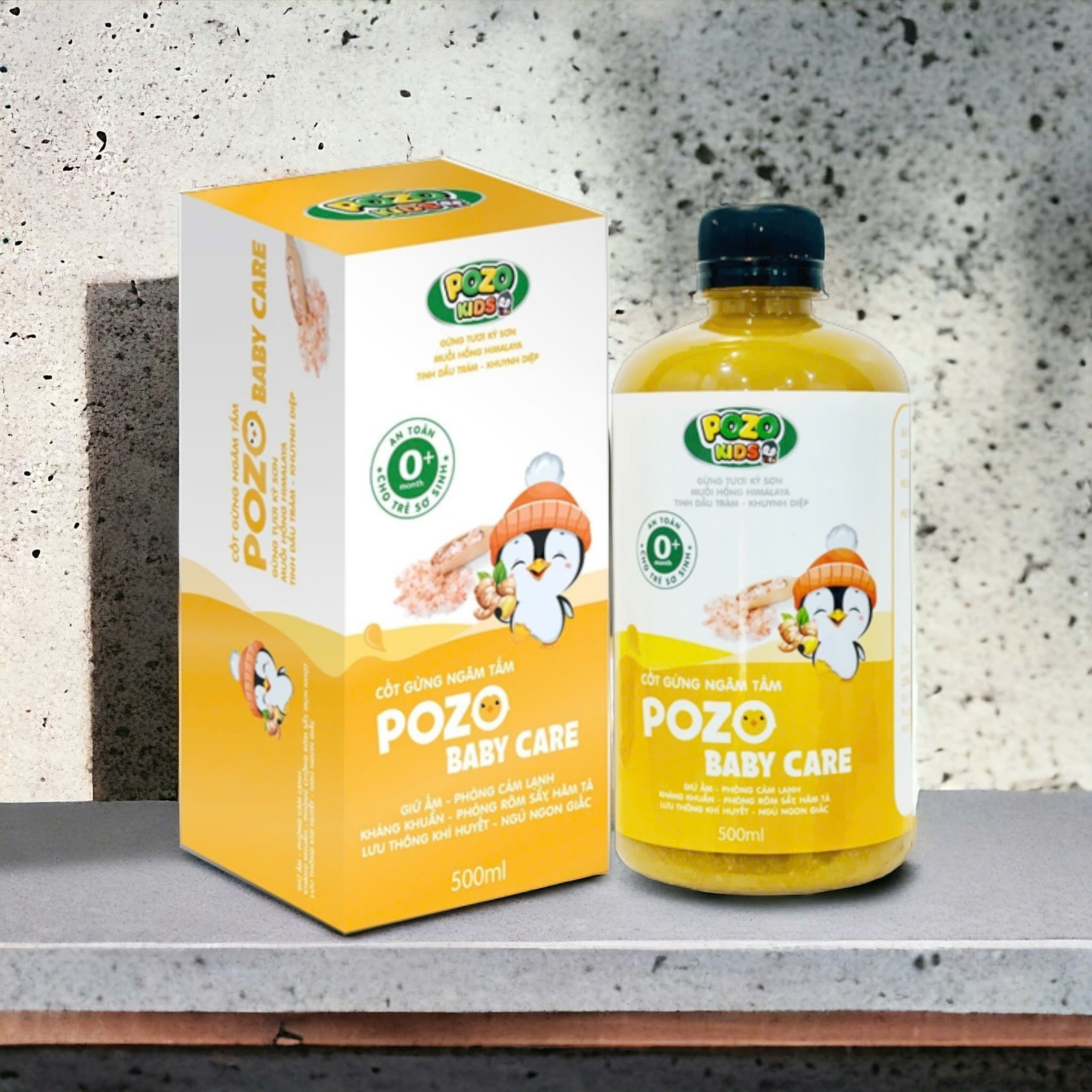Mô tả Nước Cốt Gừng Tràm Khuynh Diệp Ngâm Chân, Tắm Bé Pozo Baby Care Hỗ Trợ Giúp Giữ Ấm, Phòng Cảm Cho Bé 500ml - 2