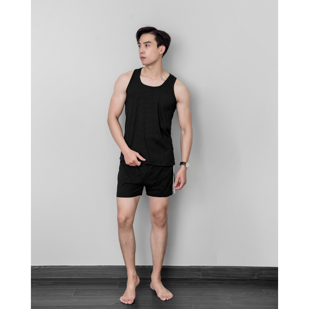 Mô tả Áo ba lỗ nam vải thun gân co giãn BAMIHOME áo tanktop nam tập gym thoáng mát sát nách ATT05 - 1