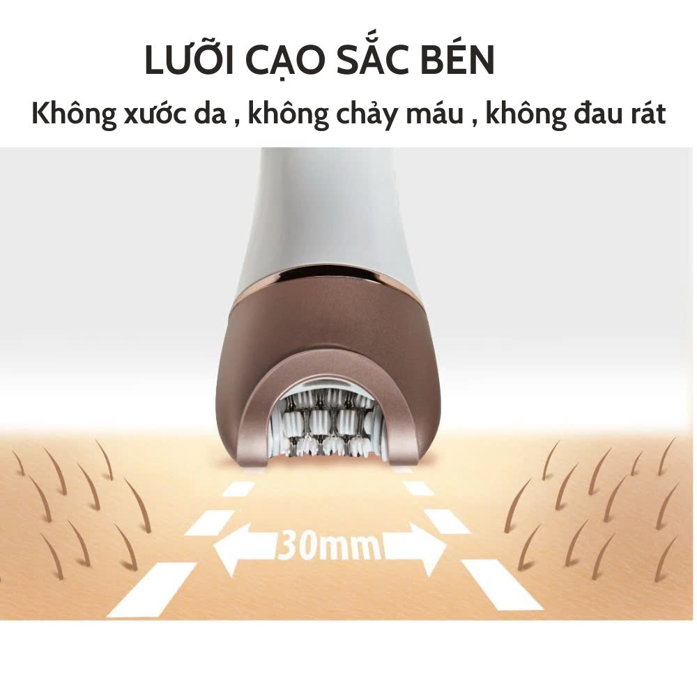 Mô tả Máy cạo tỉa lông toàn thân ENZO 5842, chăm sóc da massge mặt, Bảo hành 5 năm đổi mới - 1