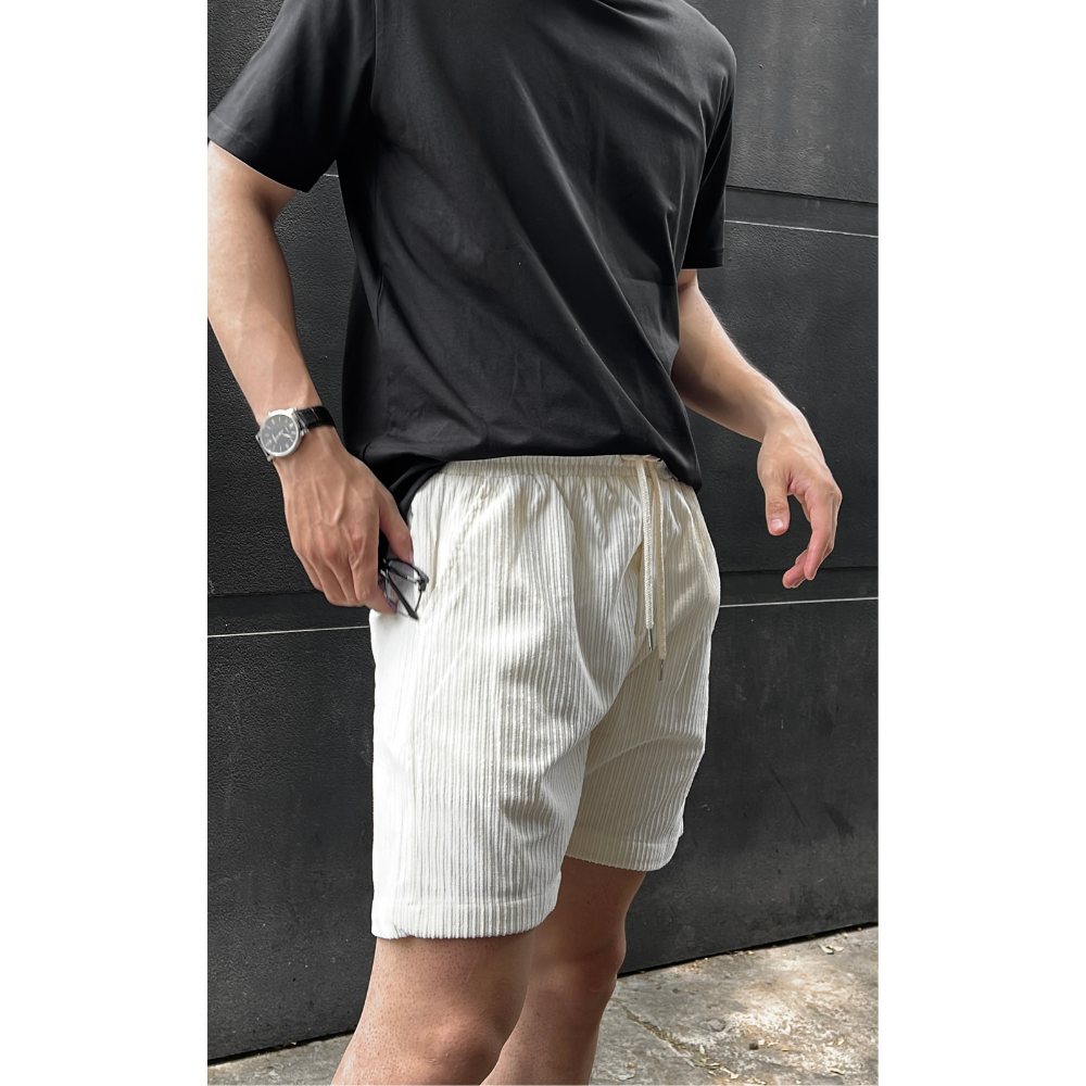 Mô tả Quần short nhung tăm Nam Nữ BAMI HOME cao cấp form regular năng động thoải mái QNG02 - 1
