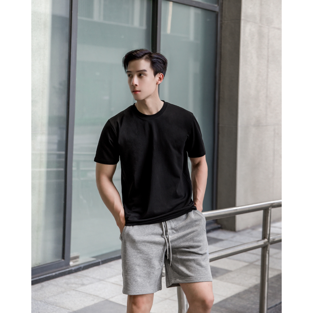 Mô tả Quần short nỉ cao cấp BAMI HOME phong cách unisex có lai và dây rút dễ phối đồ QN02 - 2