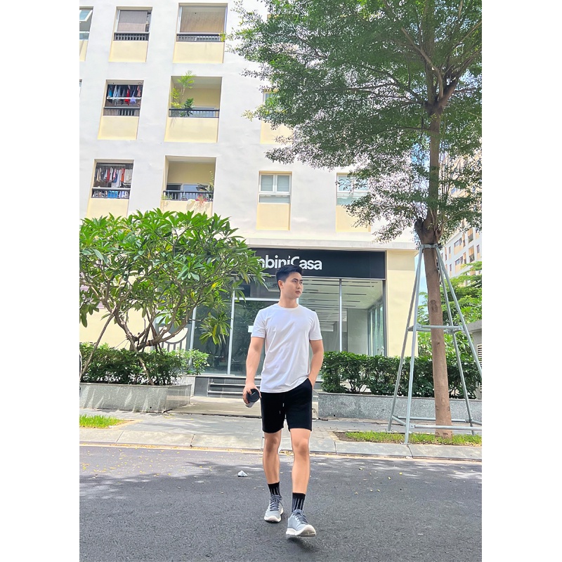 Mô tả Quần short nỉ cao cấp BAMI HOME phong cách unisex có lai và dây rút dễ phối đồ QN02 - 6