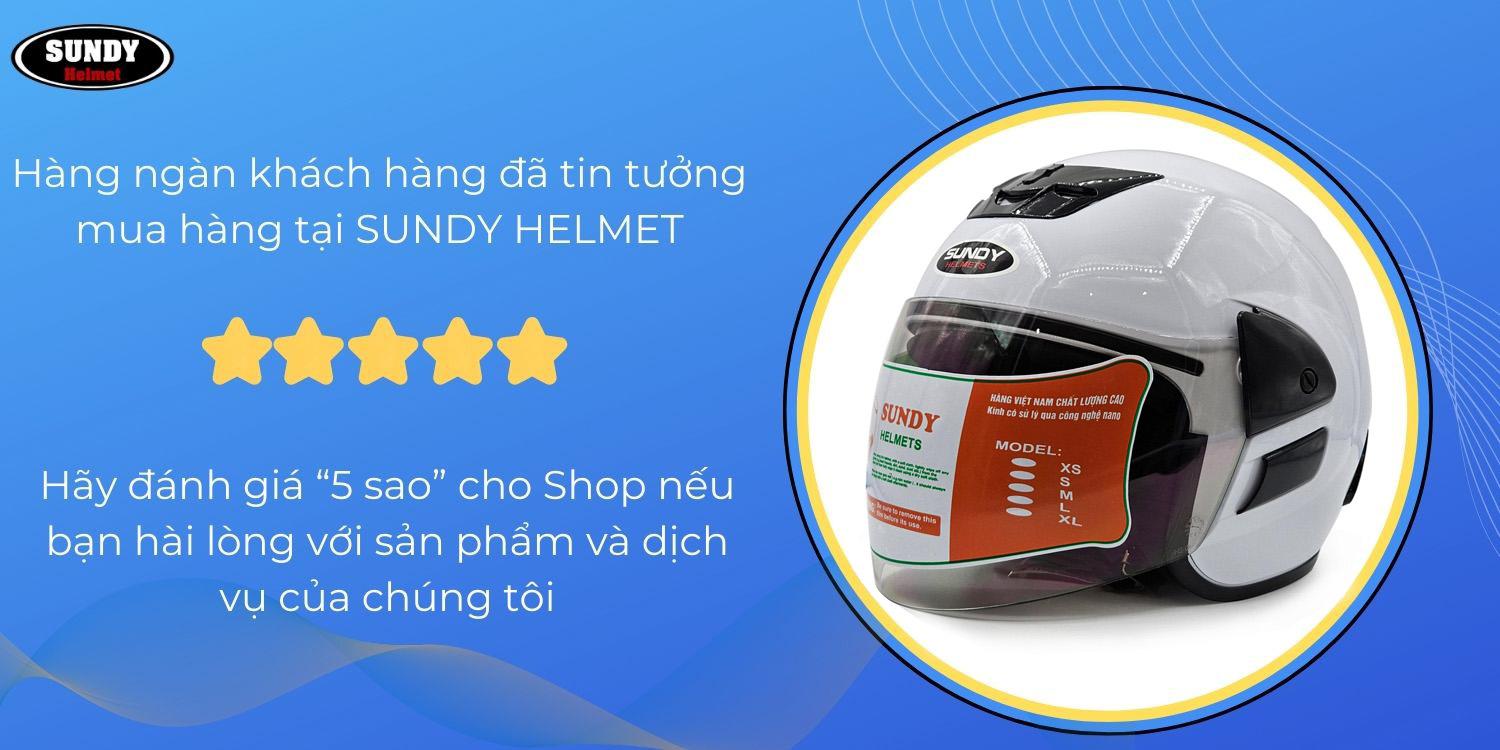Mô tả Mũ bảo hiểm 3/4 có kính chụp tai SUNDY Helmets HP03K an toàn, thời trang cho nam và nữ, size 56-59cm - 3