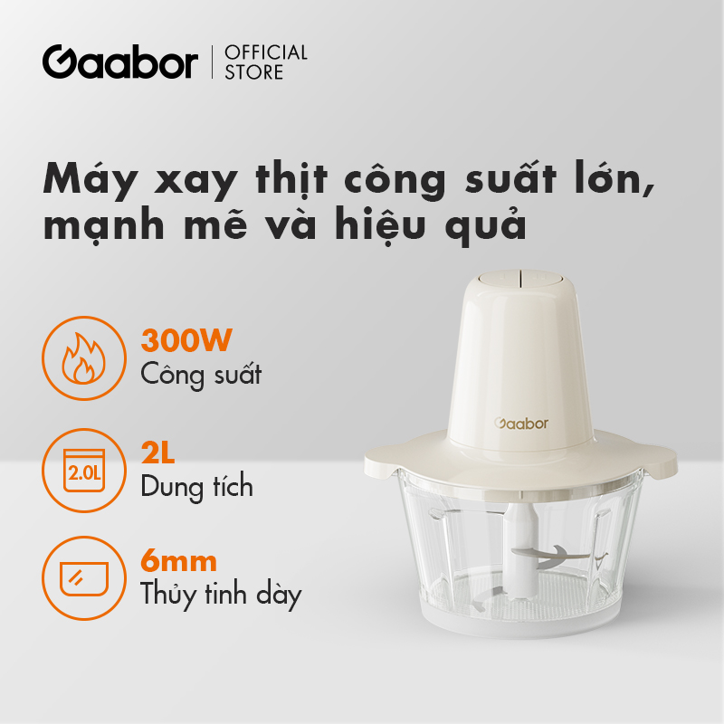 Máy xay Gaabor MG-15M với cối thủy tinh 2L và dao 4 lưỡi