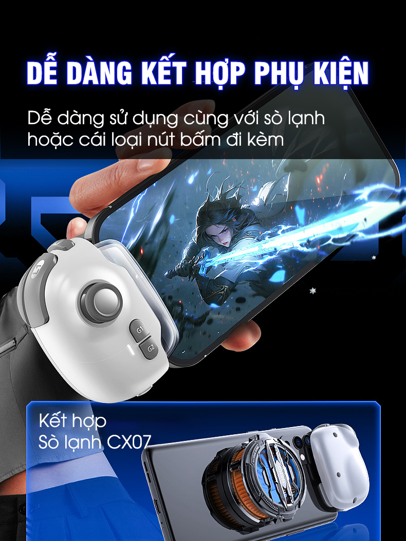 Mô tả Tay cầm giả lập MEMO MB03 phiên bản pro thế hệ mới hỗ trợ ghìm tâm nút ghi hình macro bấm combo liên quân COD FF MLBB - 6
