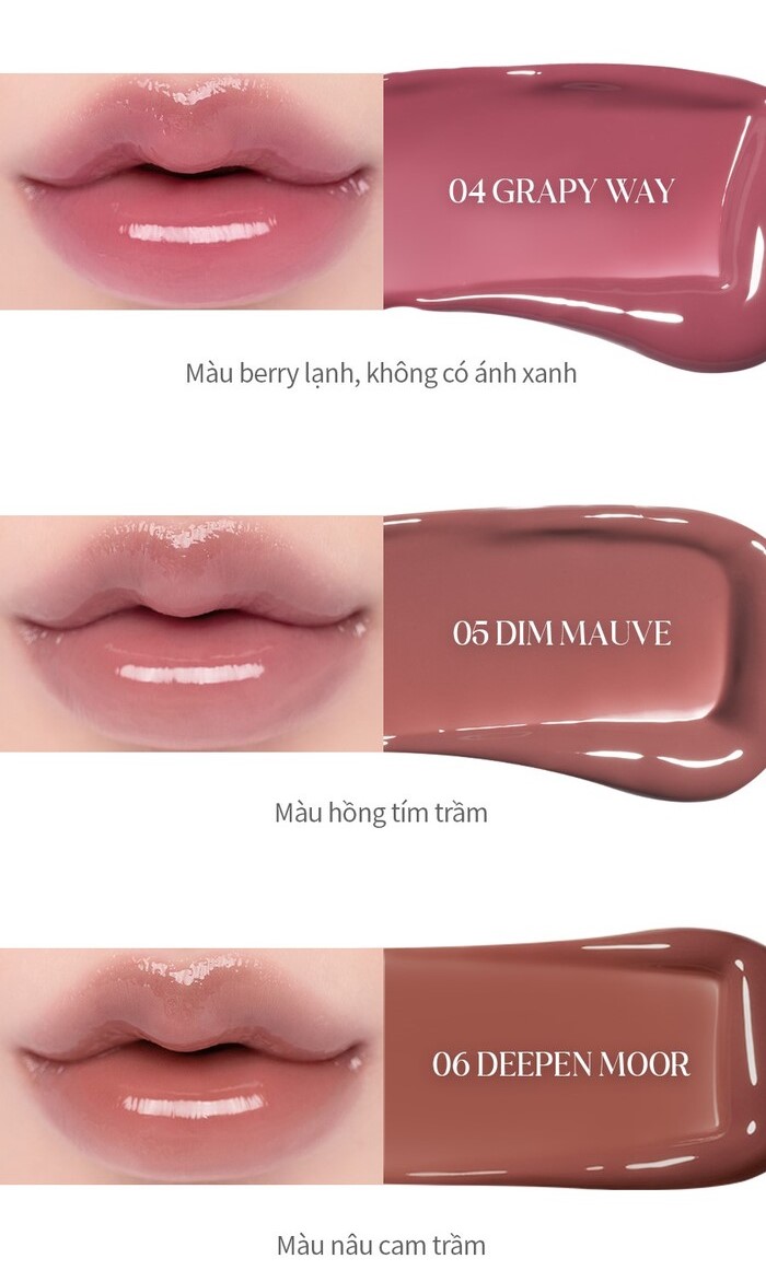 Bảng màu Romand Glasting Color Gloss