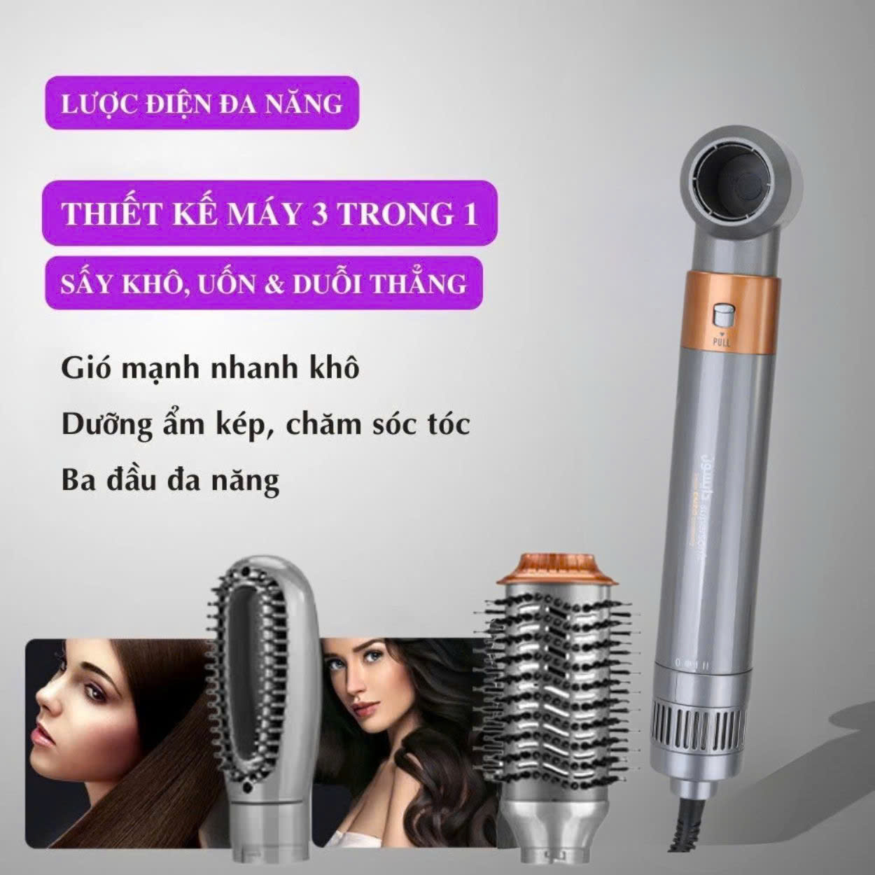 Mô tả Lược điện tạo kiểu tóc ENZO 4133, 4144 lược chải tóc ion âm 6 trong 1, Bảo Hành 5 Năm - 4