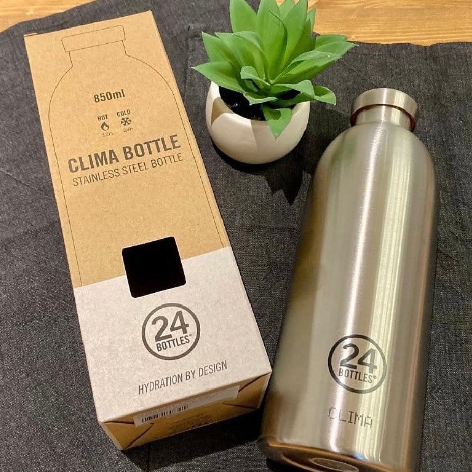 Bình giữ nhiệt 24Bottles Clima Brushed Steel chi tiết miệng