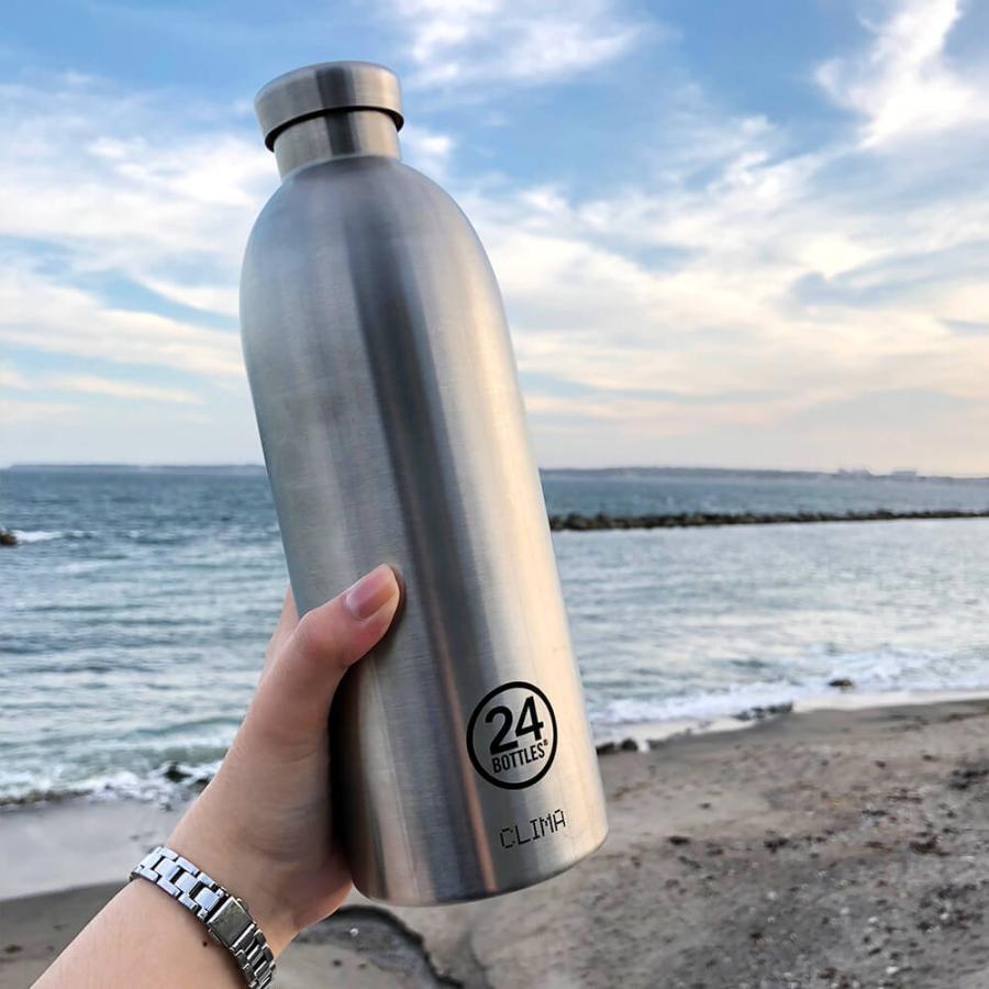Bình giữ nhiệt 24Bottles Clima Brushed Steel chi tiết nắp kín