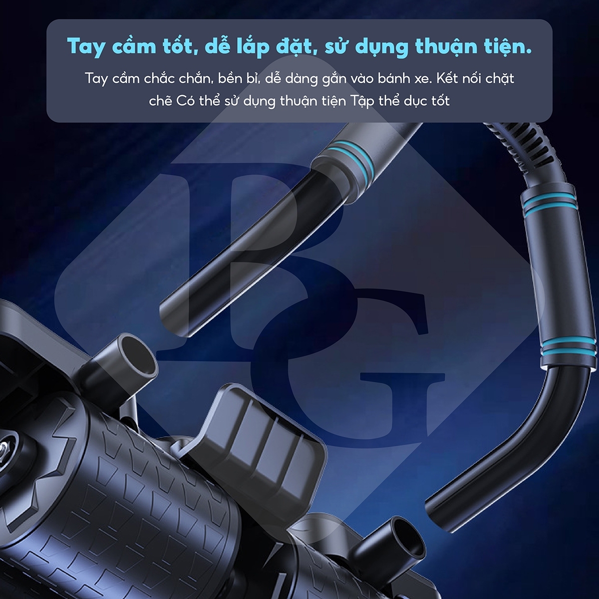 Mô tả Tặng tấm lót [RW100-RW099] - Dụng cụ tập bụng 4 bánh ,Con lăn cao cấp đa năng  hỗ trợ thon gọn - 2