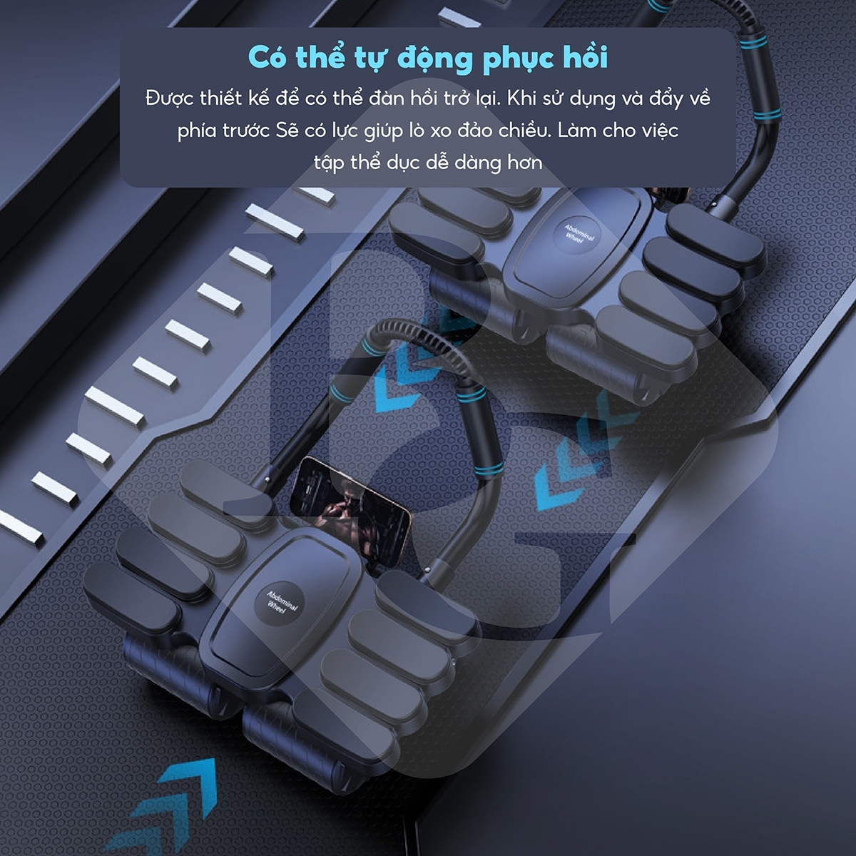 Mô tả Tặng tấm lót [RW100-RW099] - Dụng cụ tập bụng 4 bánh ,Con lăn cao cấp đa năng  hỗ trợ thon gọn - 8