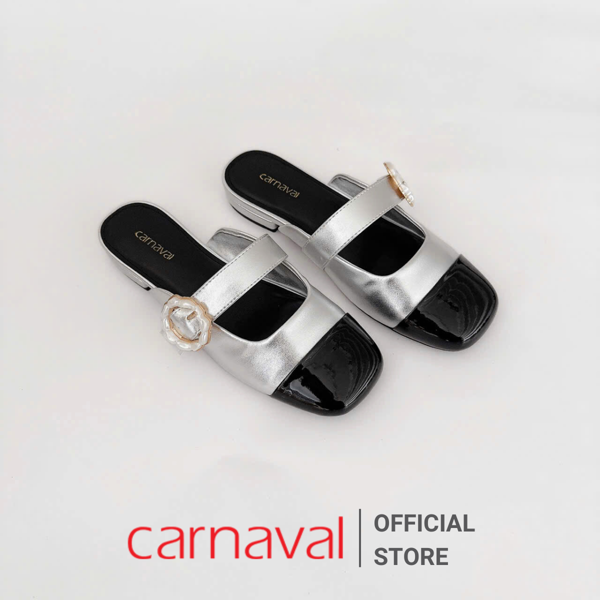 Mô tả Dép Sục Nữ Carnaval Thiết Kế Quai Ngang Đính Hoa Siêu Xinh Kết Hợp Hai Màu - VS100 - 3