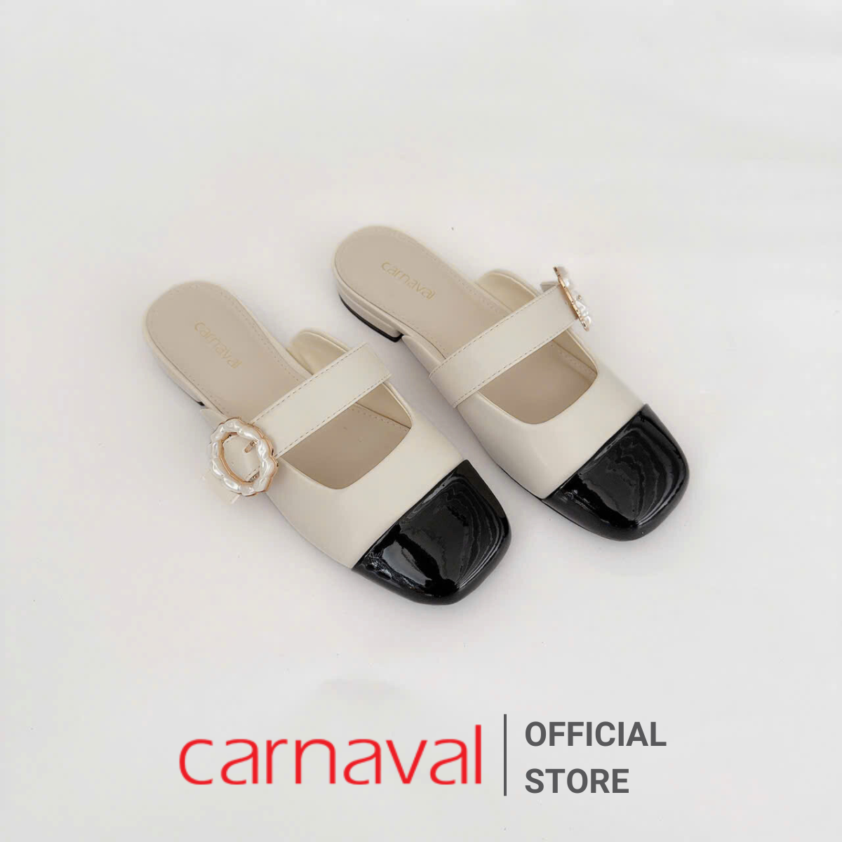 Mô tả Dép Sục Nữ Carnaval Thiết Kế Quai Ngang Đính Hoa Siêu Xinh Kết Hợp Hai Màu - VS100 - 1