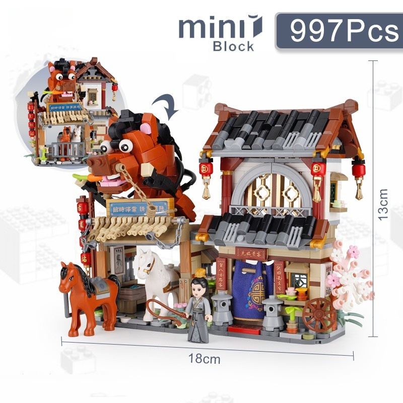 Mô tả Đồ chơi lắp ráp khối xây dựng LOZ mini Mô Hình Cửa hàng đường phố phong cách Nhật Bản - 2