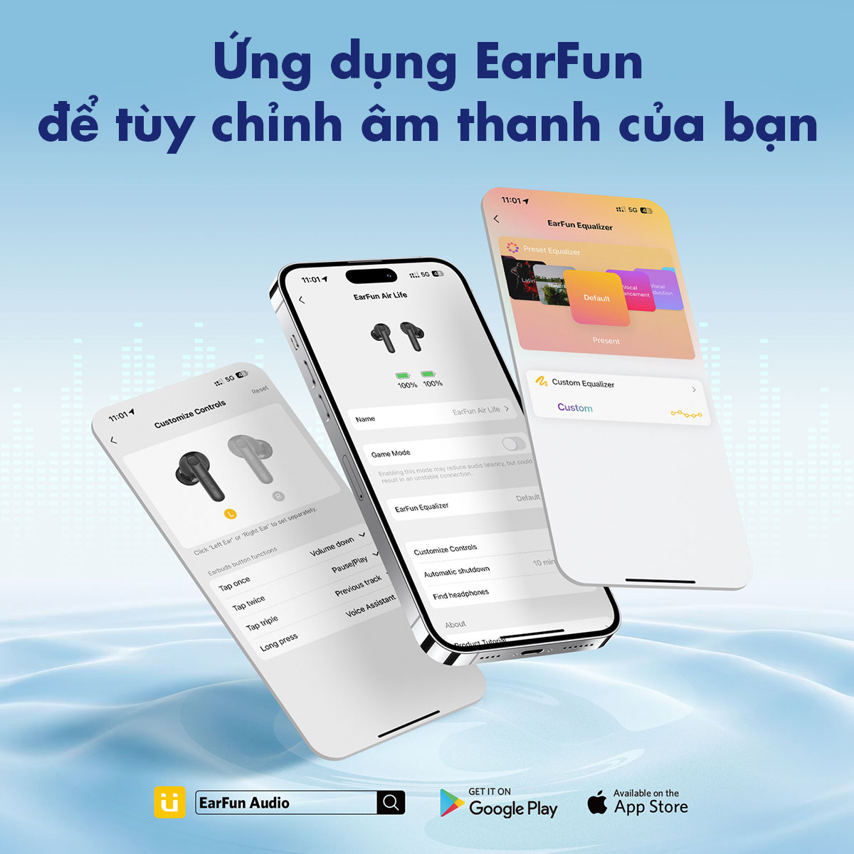 Mô tả Tai nghe Bluetooth Earfun Air Life kết nối app thời gian nghe 11h bluetooth 5.4 game mode 0,1s - 5