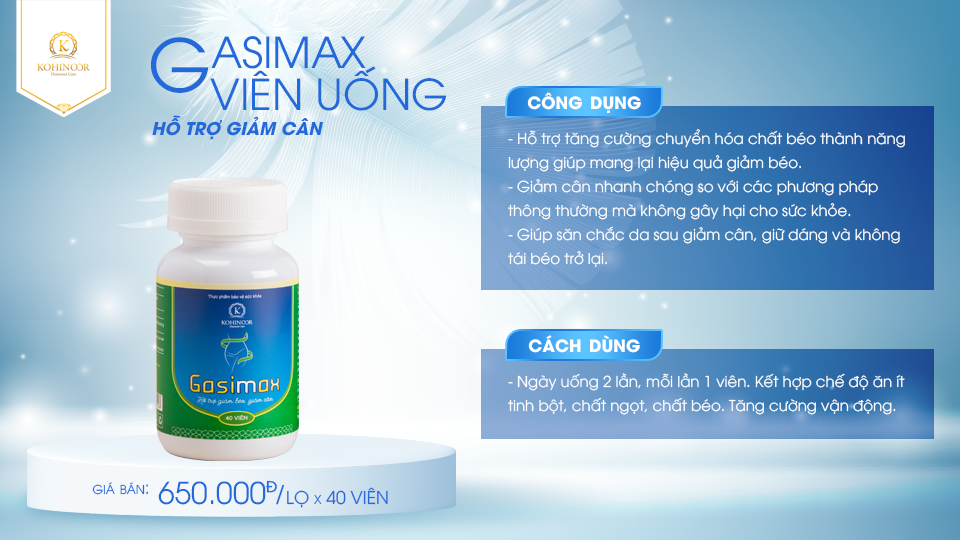 Mô tả Viên uống giảm cân GASIMAX Kohinoor (40 viên) - 1