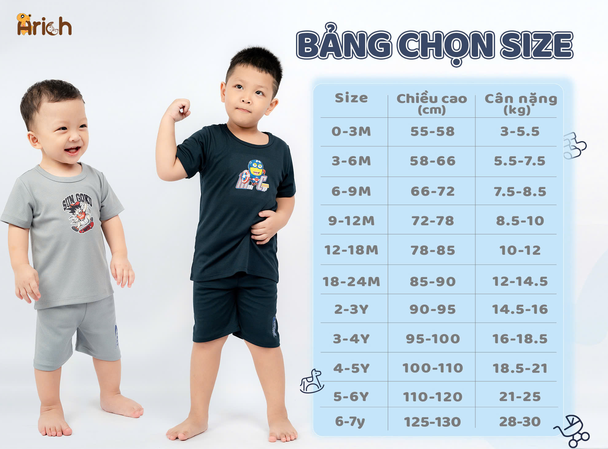 Mô tả Bộ tay cộc thể thao Astar chất vải poly cool mát mẻ, thoáng khí cho bé từ 12 tháng đến 7 tuổi - 3