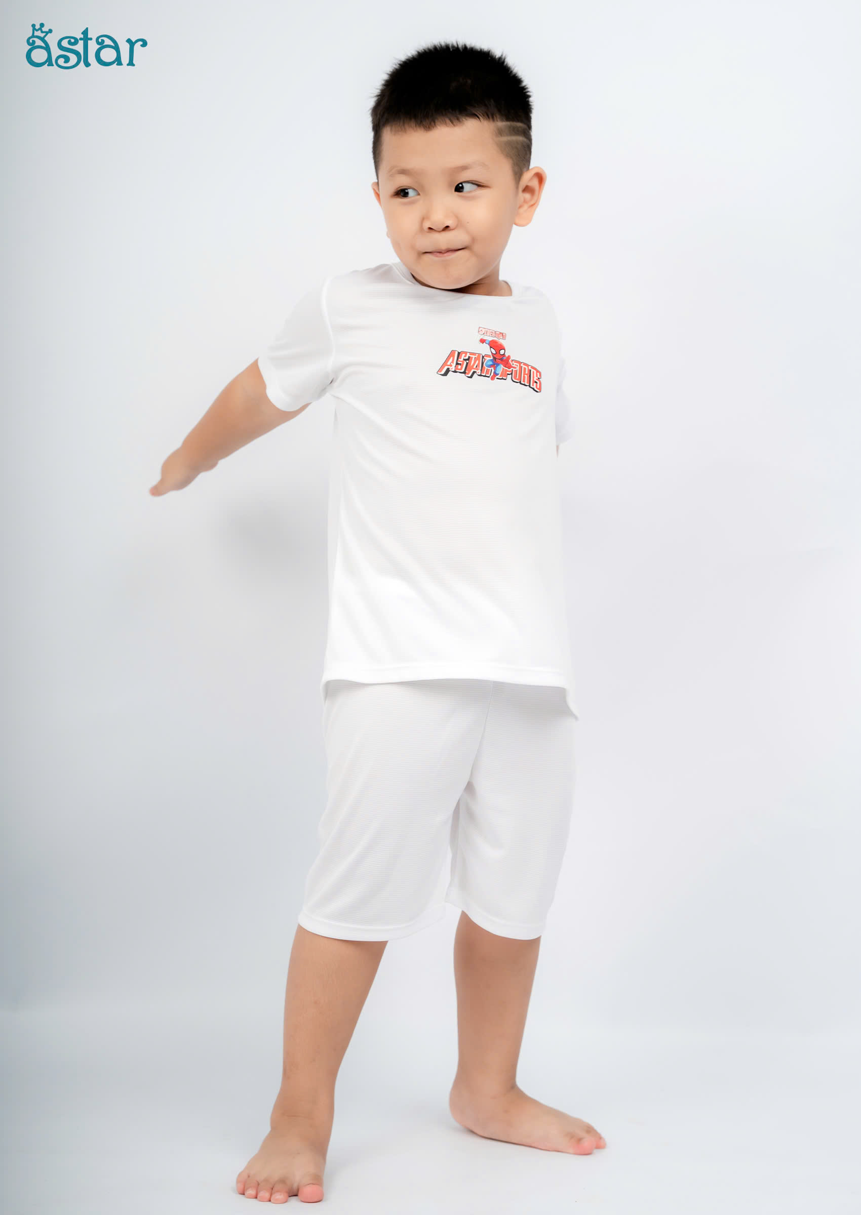 Mô tả Bộ tay cộc thể thao Astar chất vải poly cool mát mẻ, thoáng khí cho bé từ 12 tháng đến 7 tuổi - 1