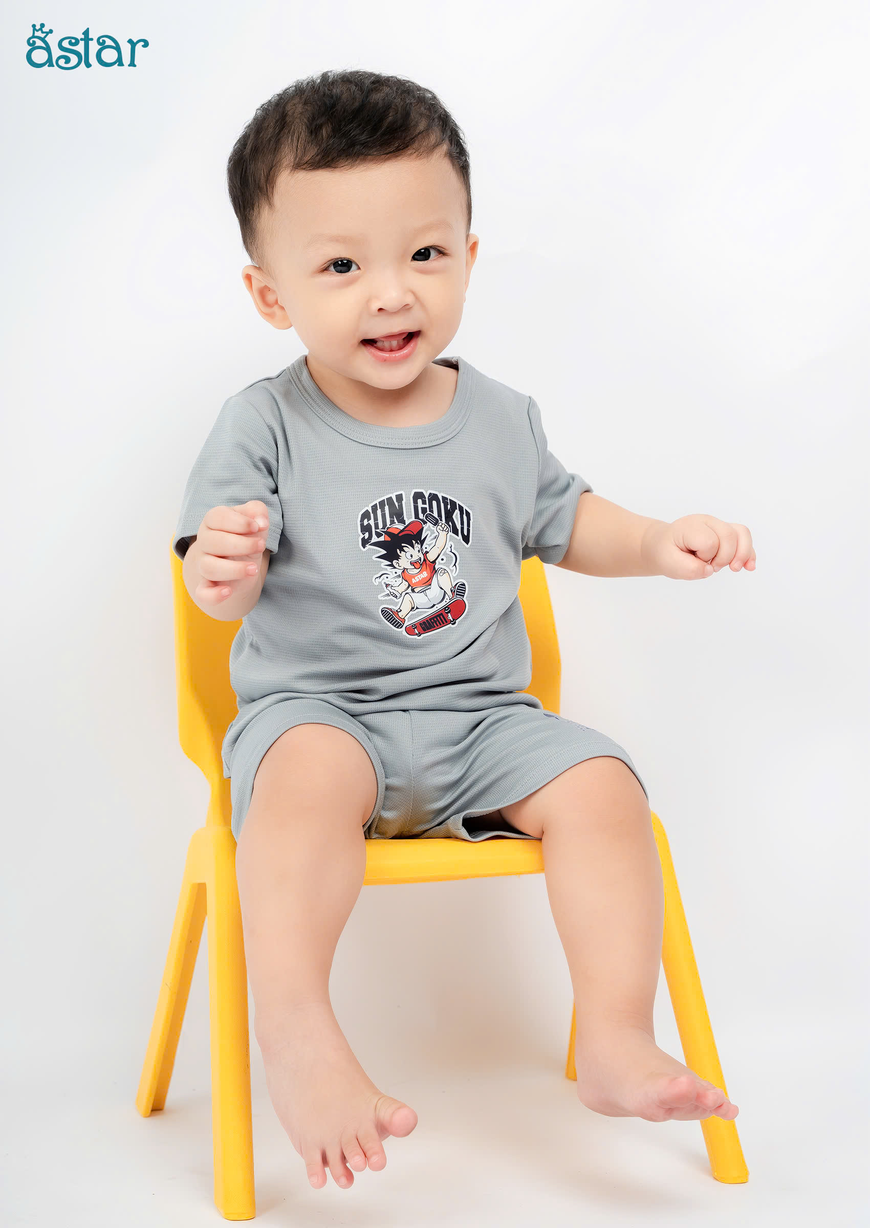 Mô tả Bộ tay cộc thể thao Astar chất vải poly cool mát mẻ, thoáng khí cho bé từ 12 tháng đến 7 tuổi - 2