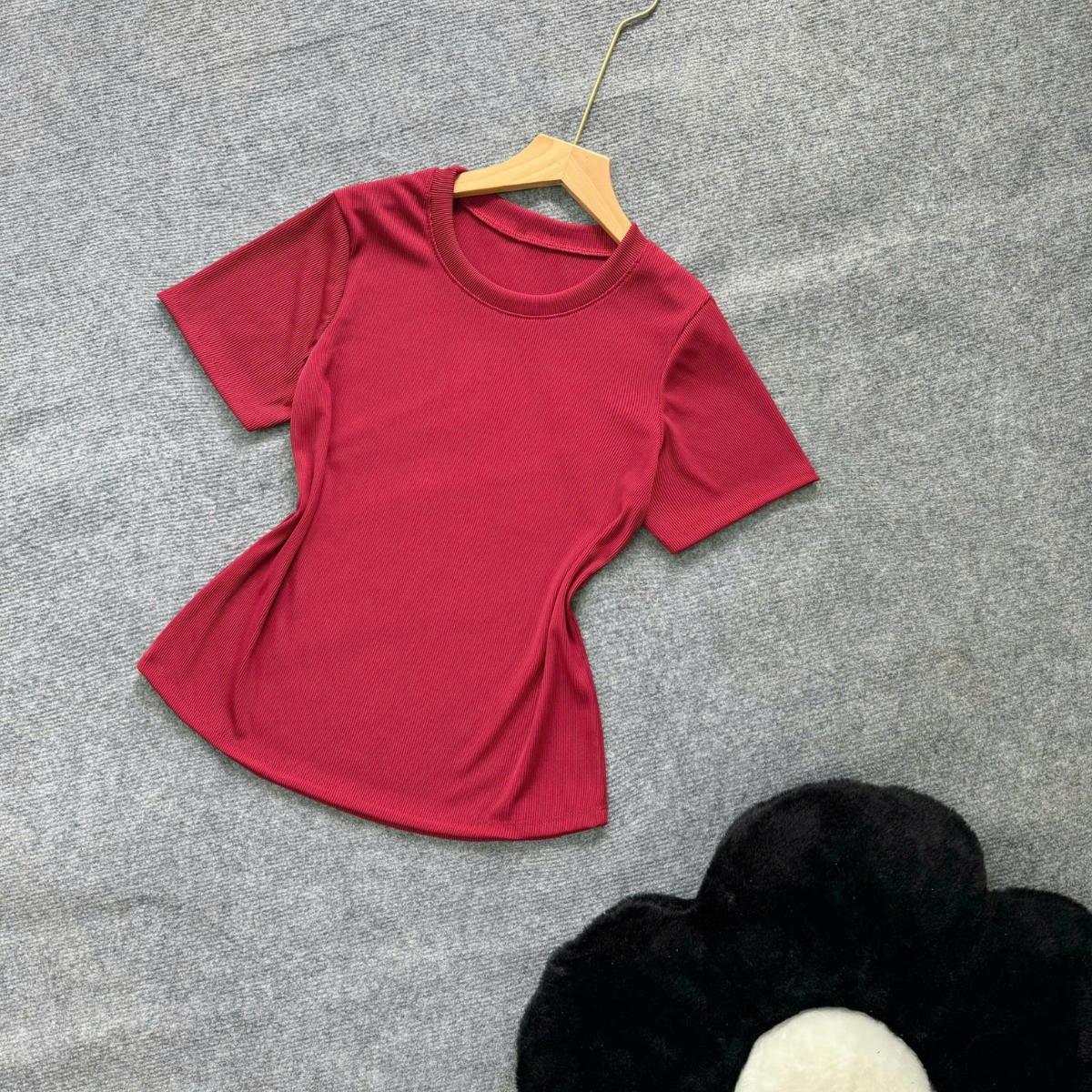 Mô tả Áo Thun Baby Tee Bigsize Nữ Tay Ngắn Cổ Tròn Vải Tăm Co Giãn Phong Cách Basic Cho Chubby 50-95kg G244 - 4