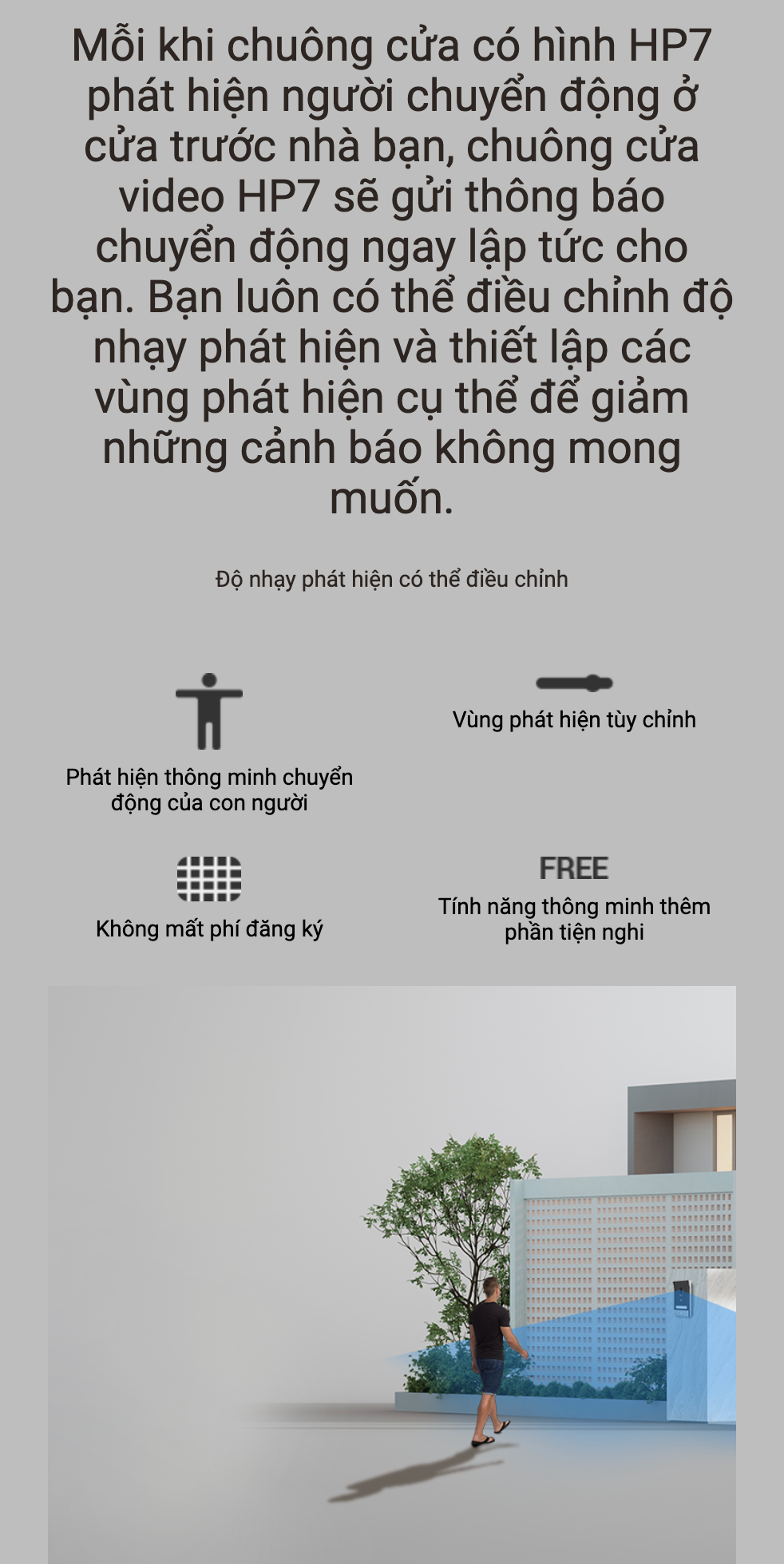 Chuông cửa có hình EZVIZ HP7 - Độ nét cao 2K, Camera góc rộng 162 độ ...