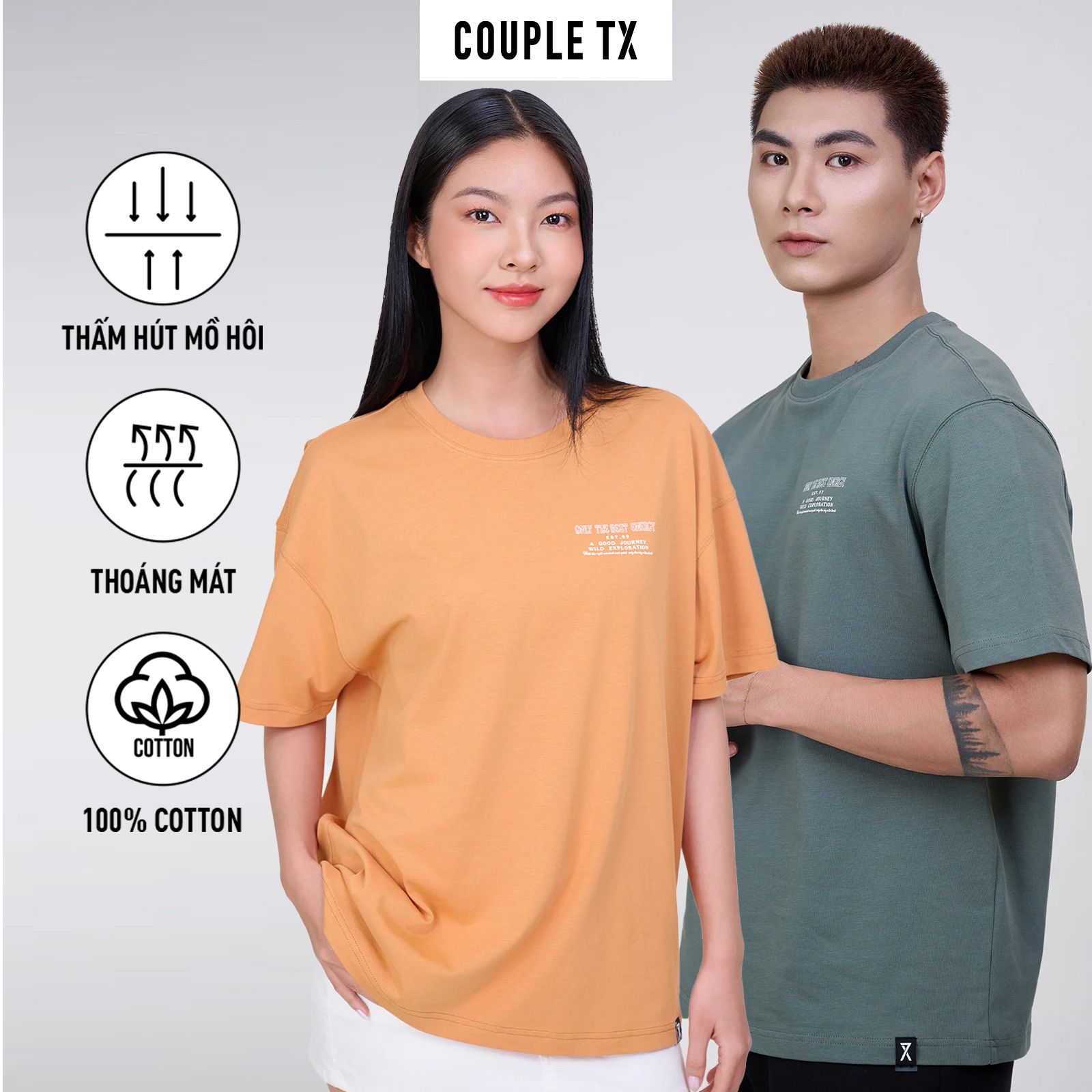 Mô tả Áo Thun Gia Đình Couple TX The Only Best Energy Form Oversize TS 402 - 1