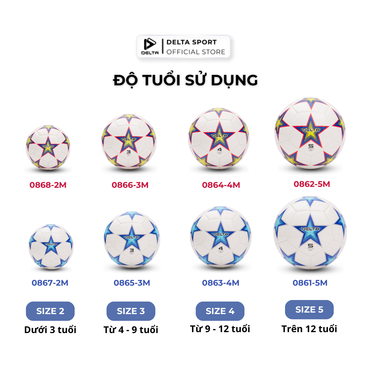 Mô tả Bóng Đá DELTA CAMPO Size 2-5 May Máy FIFA Basic Da TPU Cỏ Nhân Tạo Cho Nhiều Độ Tuổi DELTACA06 - 2