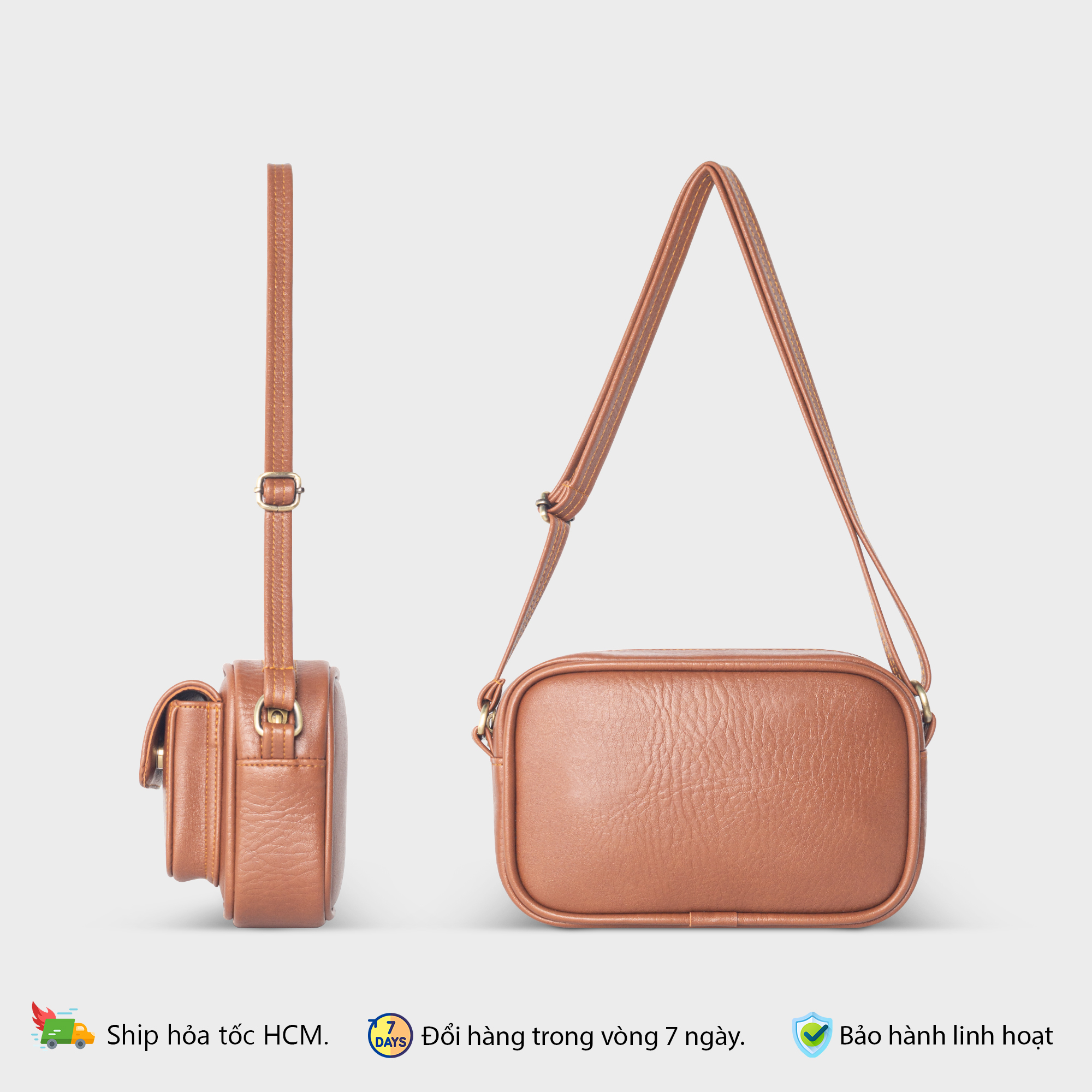 Mô tả Túi đeo chéo da Unisex dáng ngang FADODA FN11 - 4