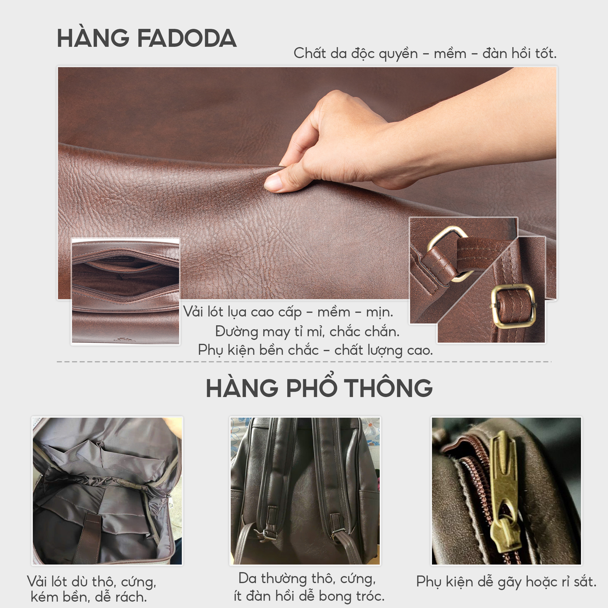 Mô tả Túi đeo chéo da Unisex dáng ngang FADODA FN11 - 7