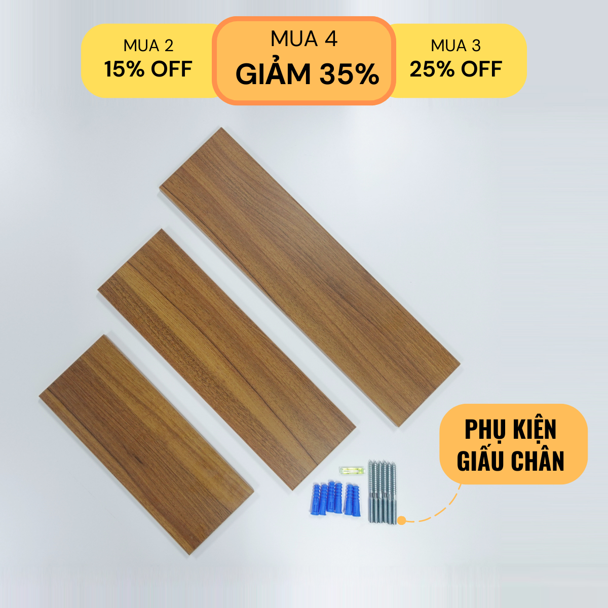 Mô tả Kệ Treo Tường Trang Trí Dài 35cm, Rộng 15cm Thương Hiệu KEGODA, Tặng Kèm Phụ Kiện KT56 - 2