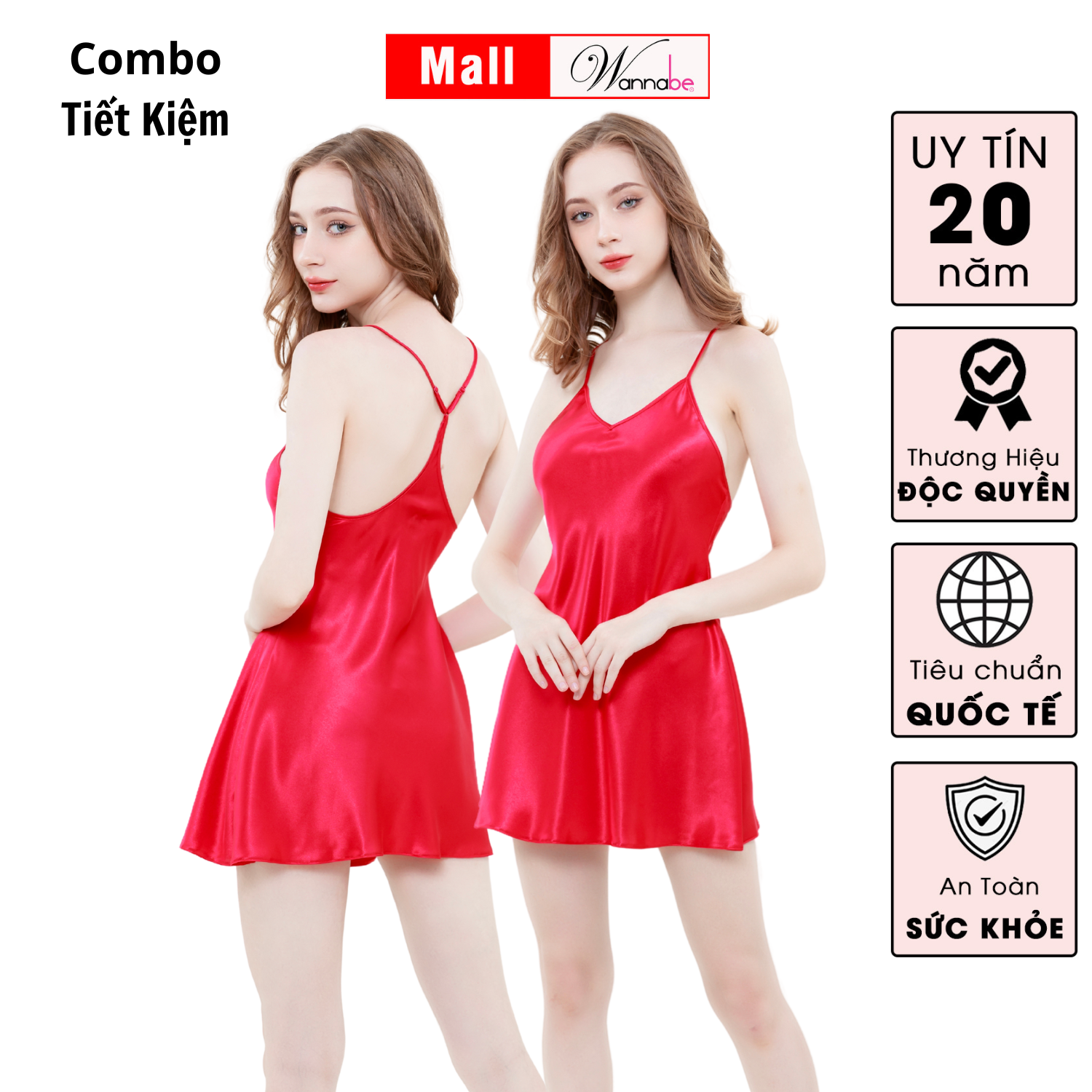 Mô tả Combo váy ngủ lụa mềm mịn WANNABE đầm ngủ quyến rũ từng chi tiết, thanh lịch từng khoảng khắc DNS86 - 5