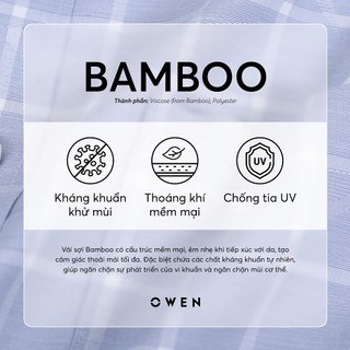 Owen - Áo sơ mi ngắn tay Regular Fit AR255013NT màu Xanh chất liệu Bamboo