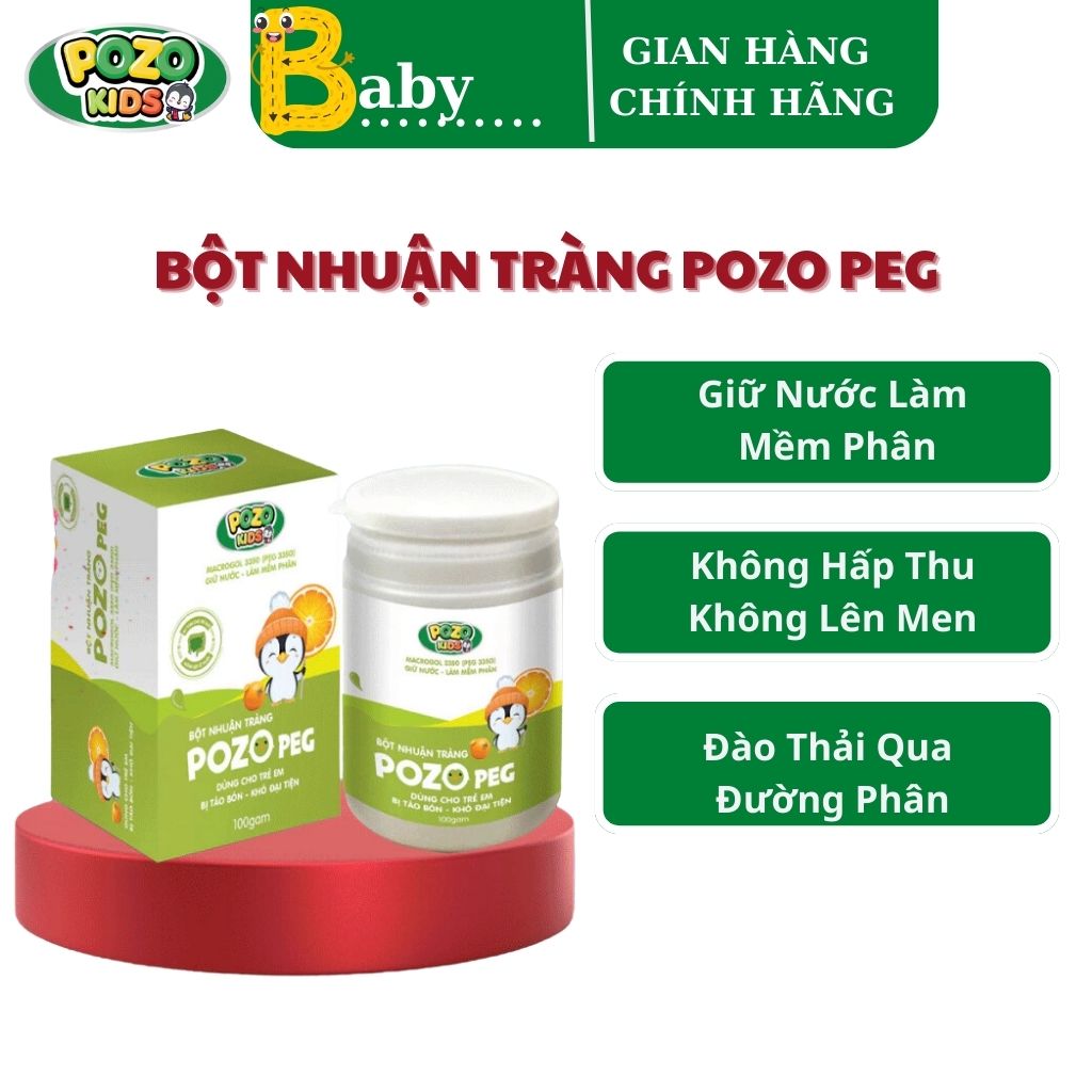 Mô tả Bột Nhuận Tràng Pozo kids Peginpol PEG3350 - Hỗ Trợ Giảm Táo Bón Cho Bé Bị Táo Bón Lâu Ngày - Hộp 100gr - 1