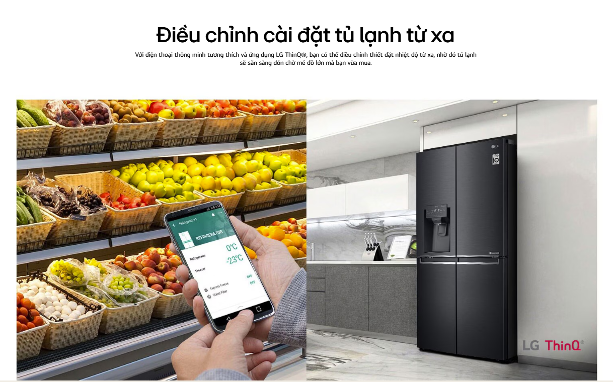 Mô tả Tủ lạnh LG French Door - lấy nước ngoài UVnano 494L màu đen GR-D22MBI - 10