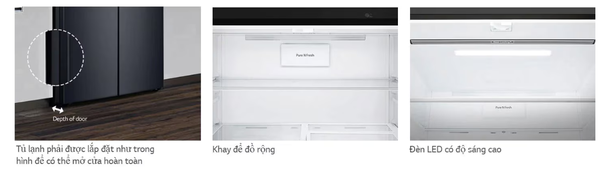 Mô tả Tủ lạnh LG French Door - lấy nước ngoài UVnano 494L màu đen GR-D22MBI - 2