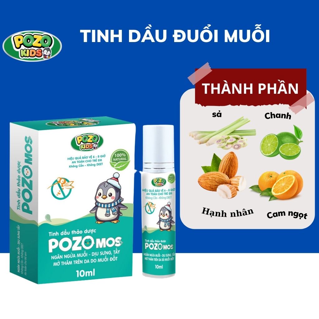Mô tả Thanh Lăn Xua Muỗi PozoMos Cho Bé Yêu Hỗ Trợ Xua Muỗi, Dưỡng Ẩm Da - 2