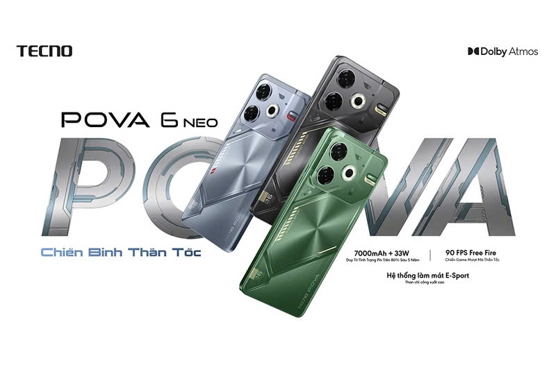 Mô tả Điện thoại TECNO POVA 6 Neo (8+8)GB | 128GB, Màn hình 6.78" - Chip MediaTek Helio G99 Ultimate - 7000 mAh | BH 13 tháng - 2