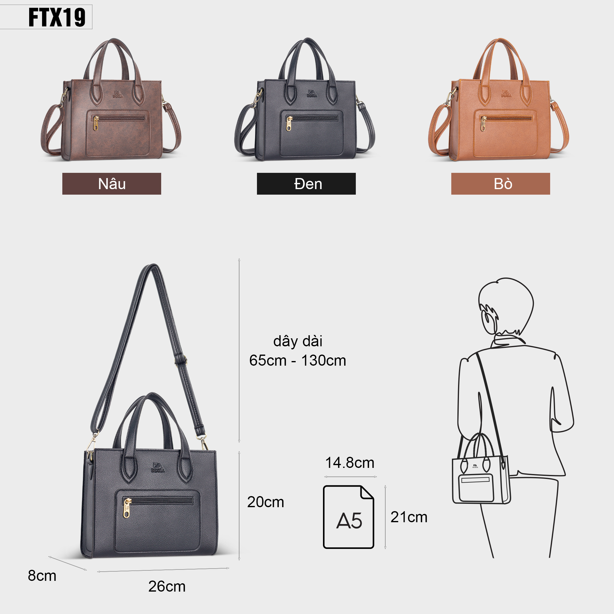 Mô tả Túi xách mini nữ thời trang Fadoda FTX19 - 2
