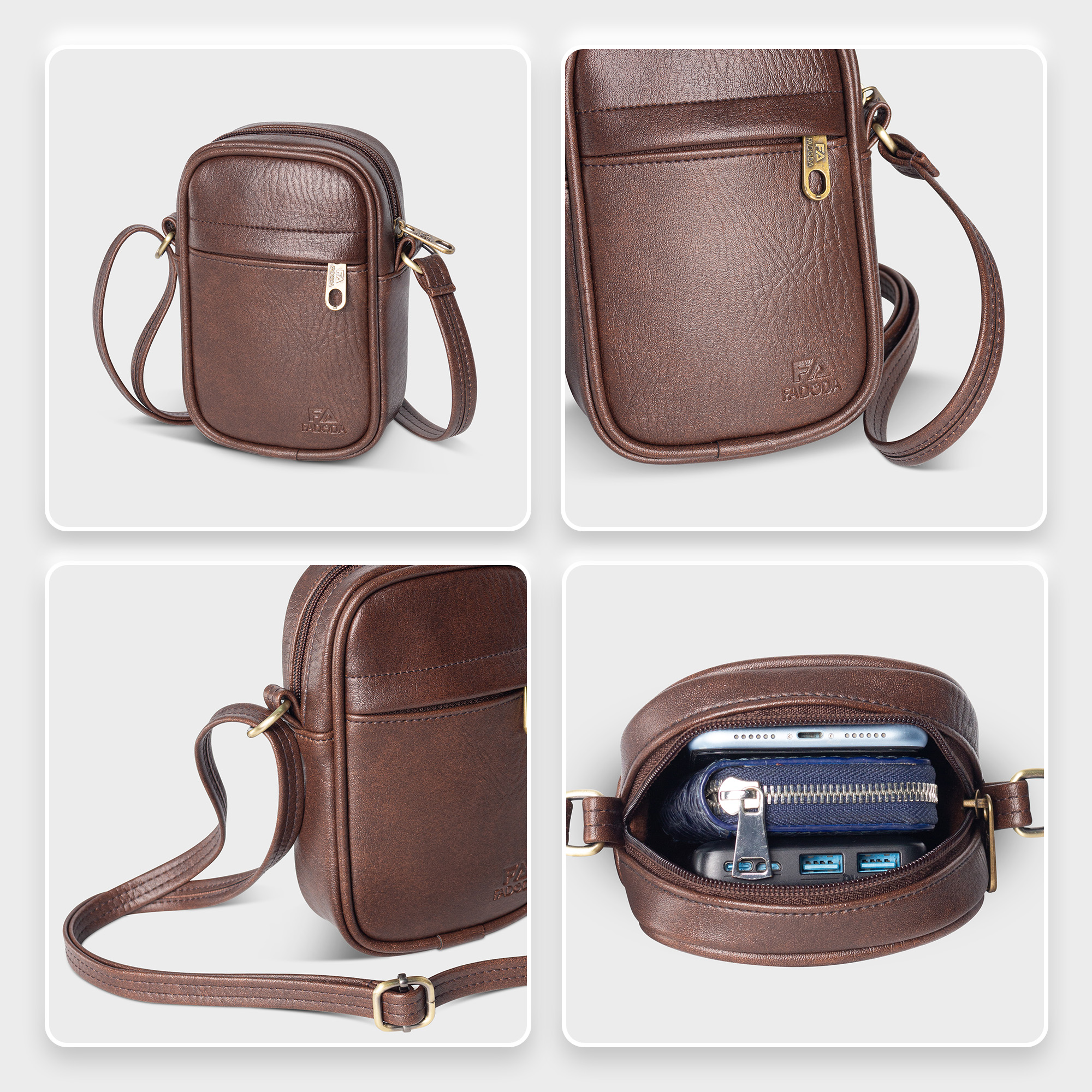Mô tả Túi đeo chéo mini unisex đựng điện thoại thời trang FADODA FN12 - 5