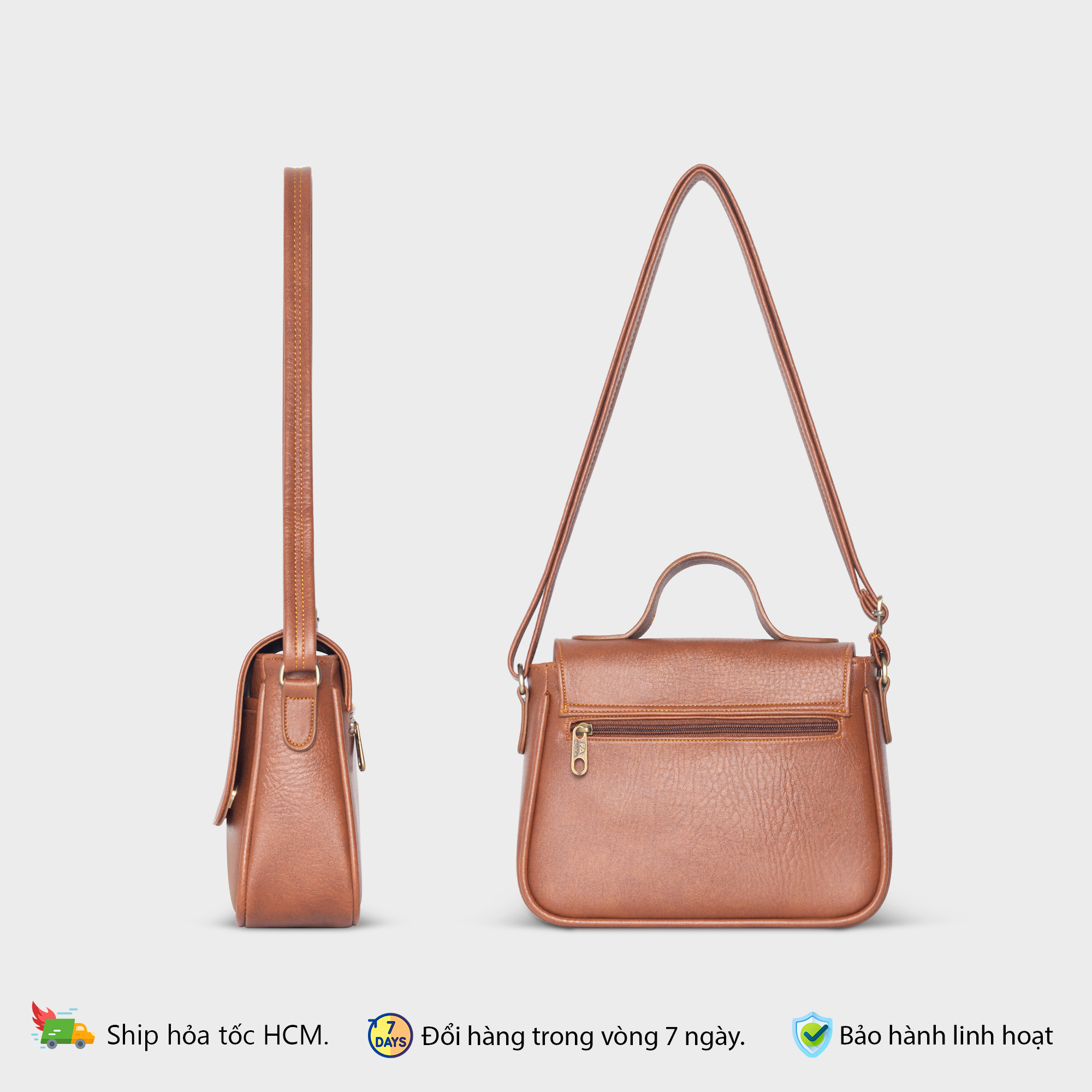 Mô tả Túi da tổng hợp cao cấp đeo chéo nữ cỡ lớn Fadoda FN26 - 4