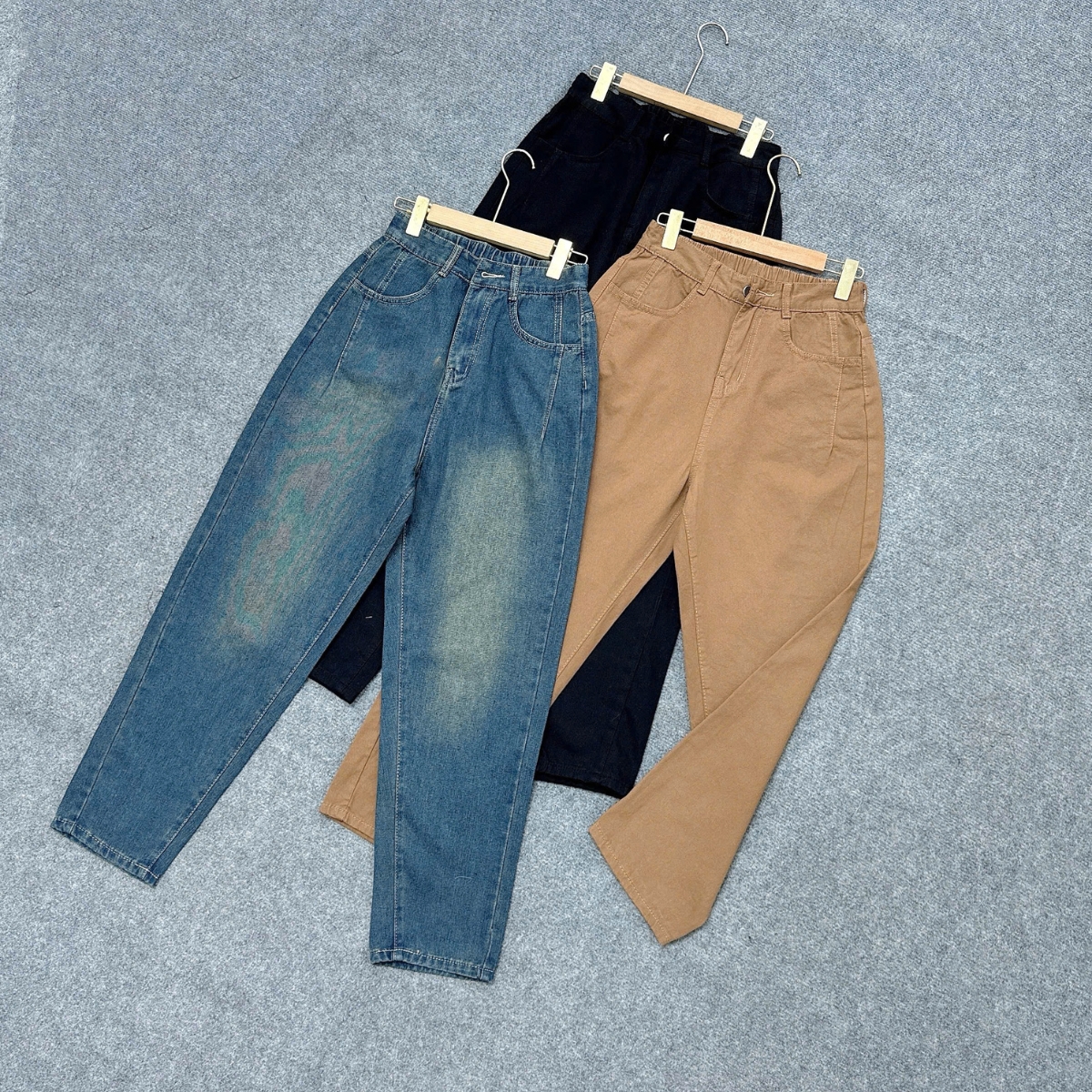 Mô tả Quần Baggy Bigsize Nữ Lưng Chun Co Giãn Form Rộng Quần Jean Bụi Cho Chubby 50-93kg Q524 - 7