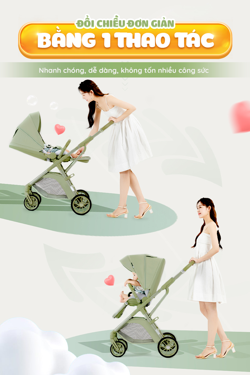 Mô tả Xe đẩy gấp gọn Chilux M07 - Xoay 2 chiều giỏ nằm tiện lợi, gấp gọn nhanh chóng - 3