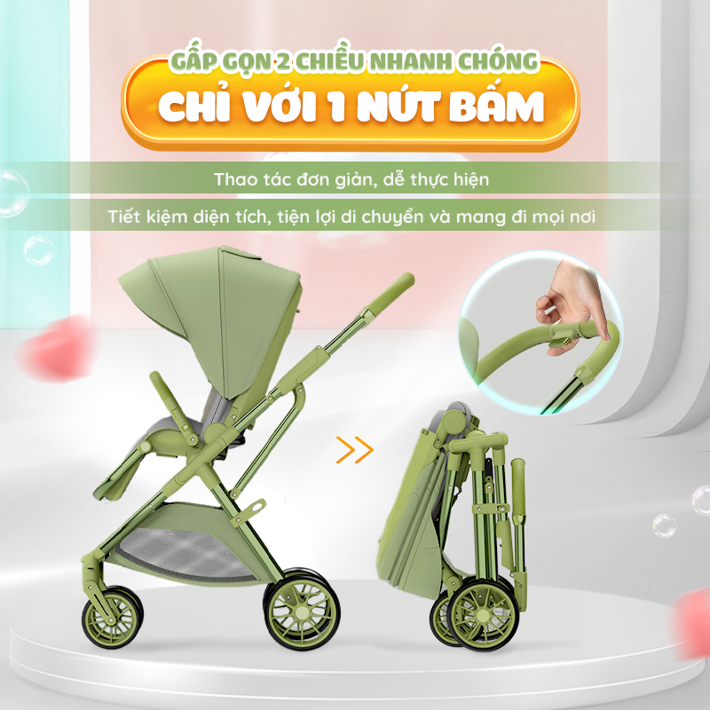 Mô tả Xe đẩy gấp gọn Chilux M07 - Xoay 2 chiều giỏ nằm tiện lợi, gấp gọn nhanh chóng - 6