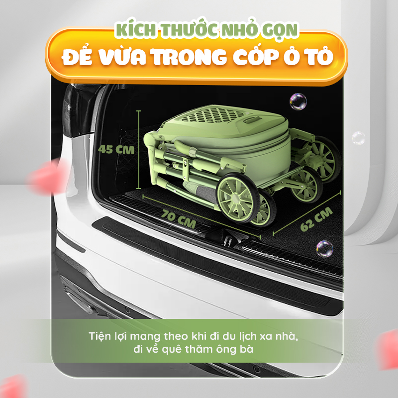 Mô tả Xe đẩy gấp gọn Chilux M07 - Xoay 2 chiều giỏ nằm tiện lợi, gấp gọn nhanh chóng - 7