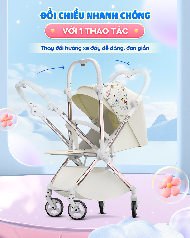 Mô tả Xe đẩy 2 chiều Chilux K5 - Thiết kế giỏ nằm rộng rãi, bánh xe giảm xóc - 1